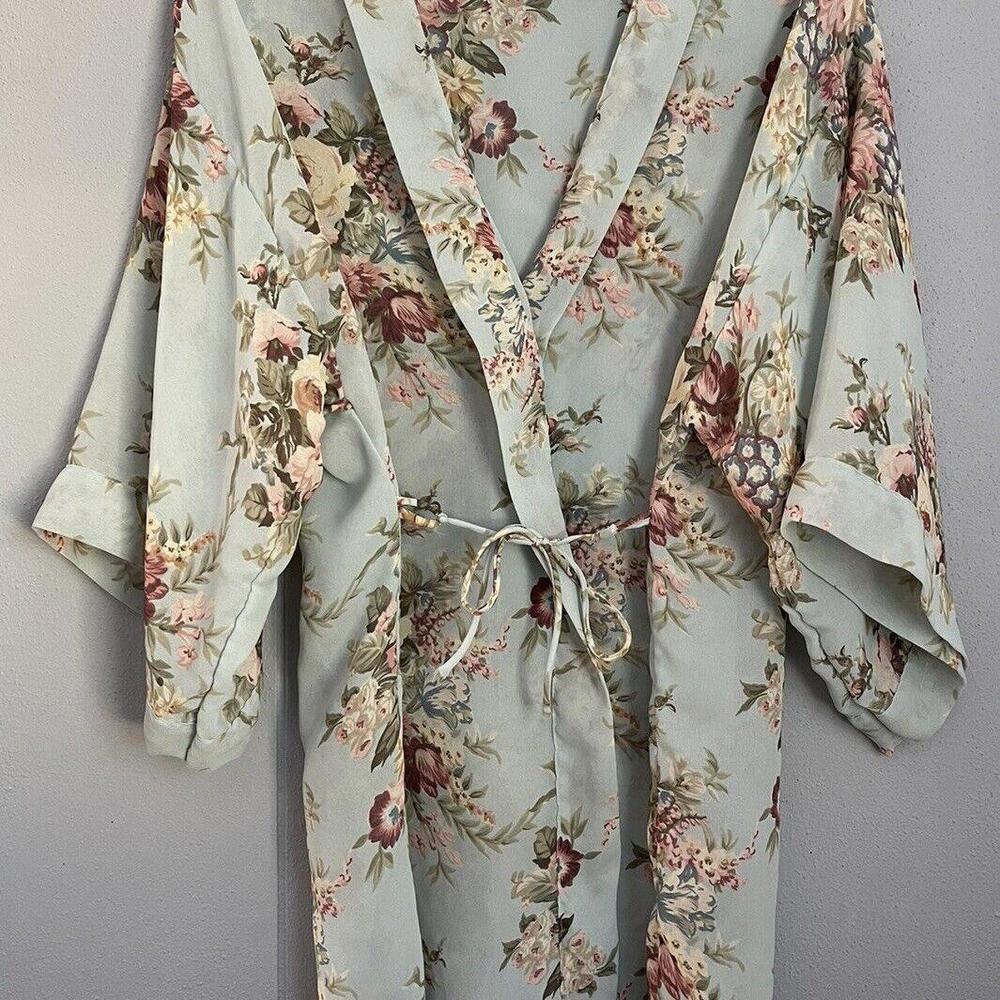 Vintage Victoria's Secret GOLD LABEL Kimono Robe Semi Sheer Floral